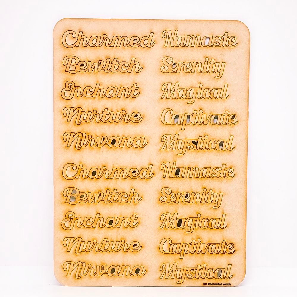Charmed Words A4 MDF Grabsheet – Pretty Gets Gritty